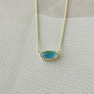 Kendra Scott Elisa Pendant Necklace | Aqua Kyocera Opal Gold